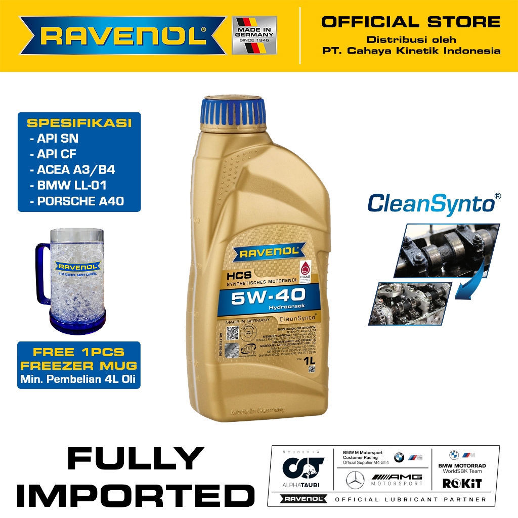 Oli Mobil Ravenol HCS 5W-40 1L (Made in Germany)