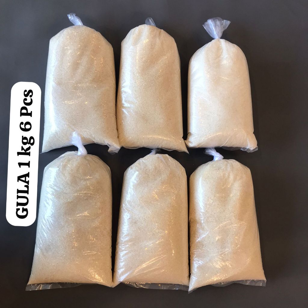 

GULA PASIR KEMASAN 1 KG PAKET HEMAT ISI 5 & 6 PCS - jatim