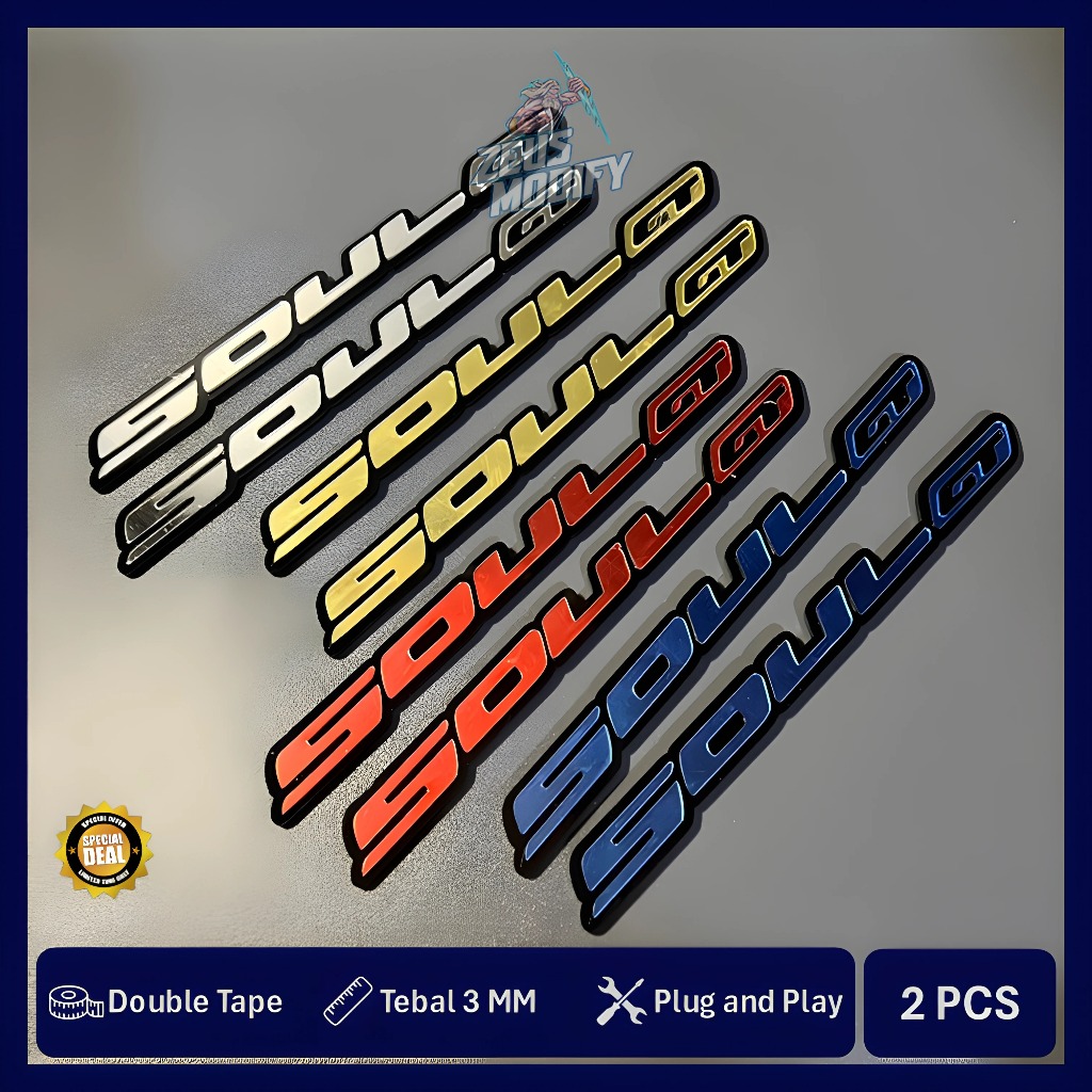 EMBLEM MIO SOUL GT 3D TIMBUL AKRILIK BUKAN STICKER 2PCS