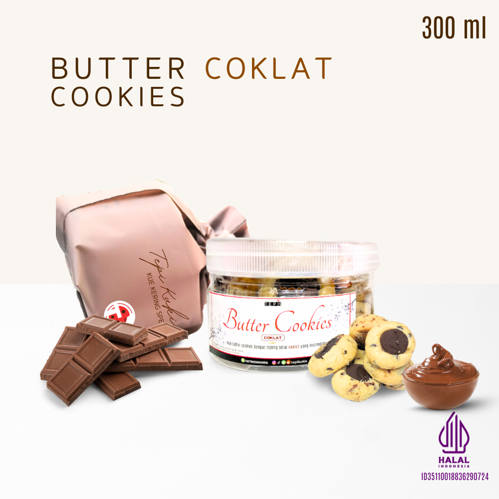 

Kue Kering Butter Cookies Selai Coklat Toples 300ml