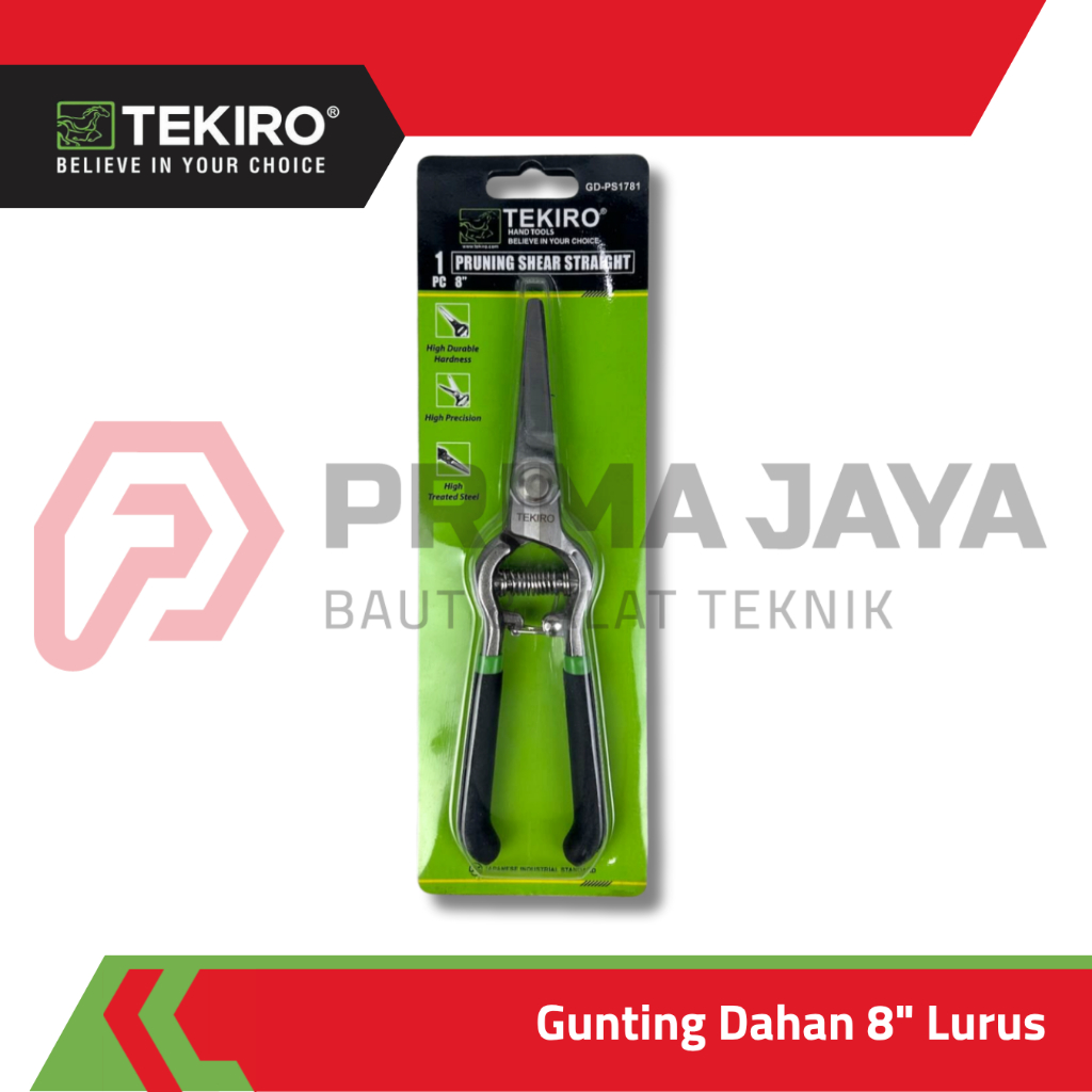 GUNTING DAHAN / GUNTING TANAMAN/ PRUNING SHEARS STRAIGHT 8" TEKIRO