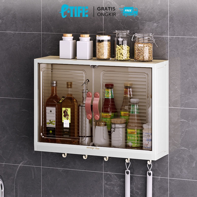 Rak Dapur Gantung Plastik Lemari Dinding Dapur Rak Bumbu Dapur Dinding Lemari Dapur Minimalis