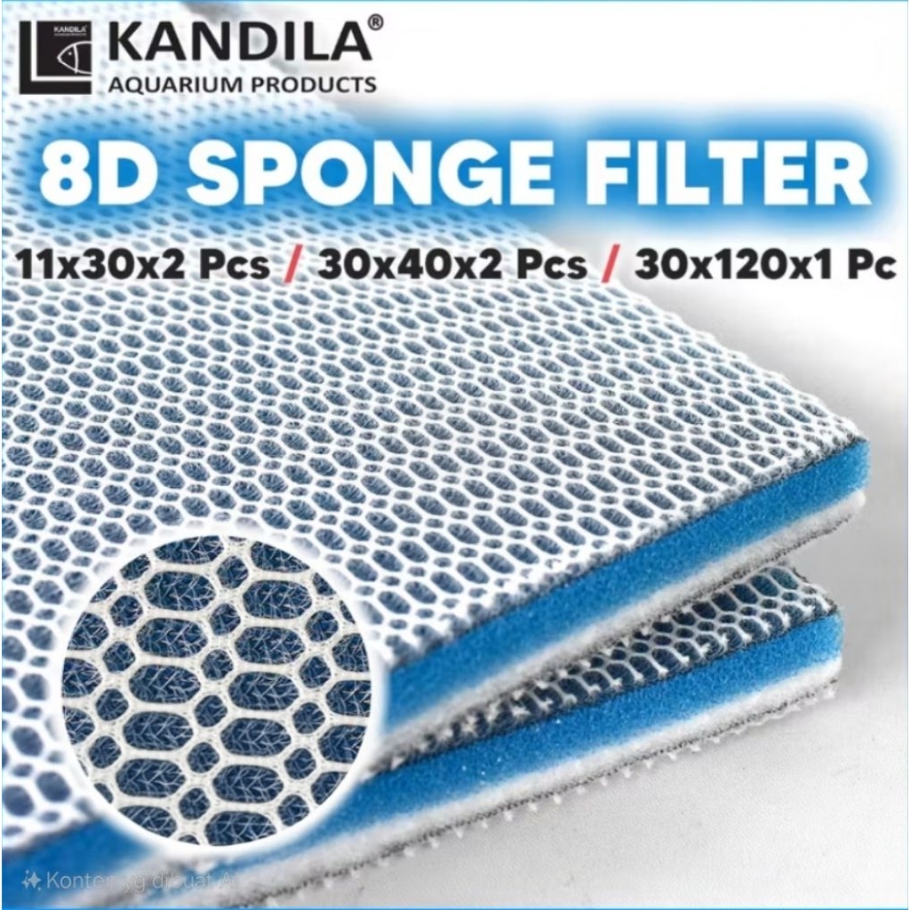 Kandila Sponge Filter 8D Honeycomb Filter akuarium kolam