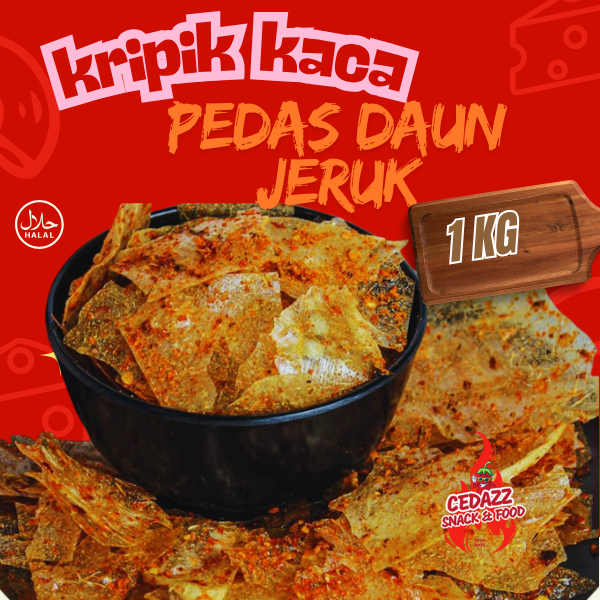 

1kg kripik kaca pedas daun jeruk cedazz snack