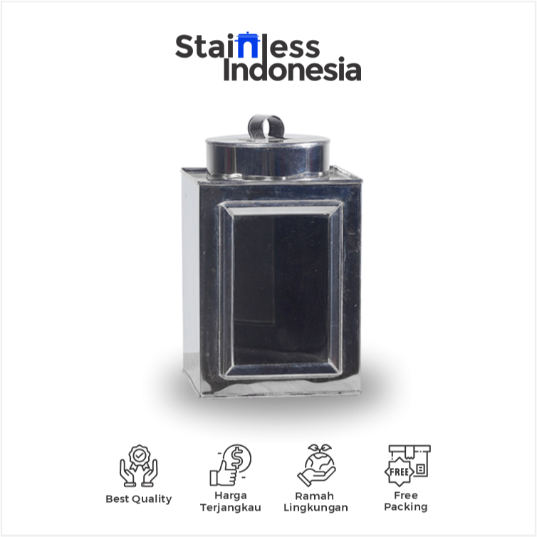 Toples Kaca 1 No. 4 – Ukuran Kecil | Wadah Rempah, Gula, dan Kopi Estetik Desain Klasik