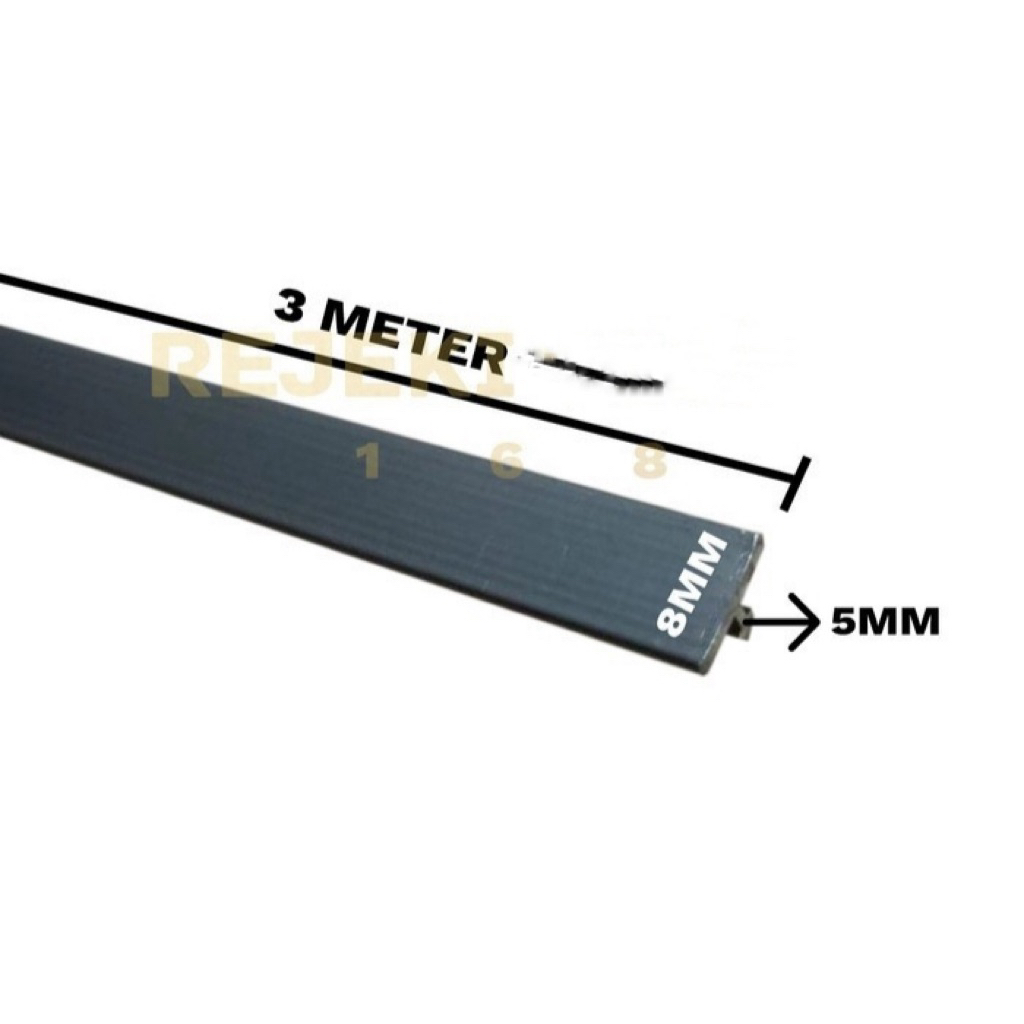List T Gold Lis Penutup Celah Frame Edging Alumunium 8mm Strip Panjang