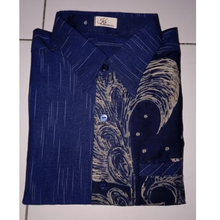 Kemeja Pria Lengan Panjang Lurik Tenun Kombinasi Batik-Ekslusif Pre-order