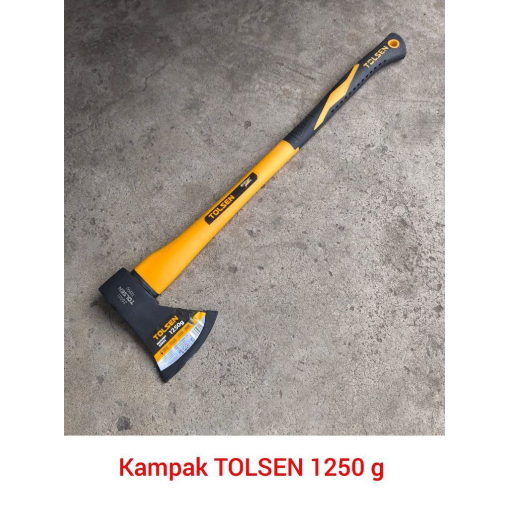 kapak/kampak/alat tebang kayu pohon bahan baja karbon ori tolsen gagang fiber pjg gagang 80cm