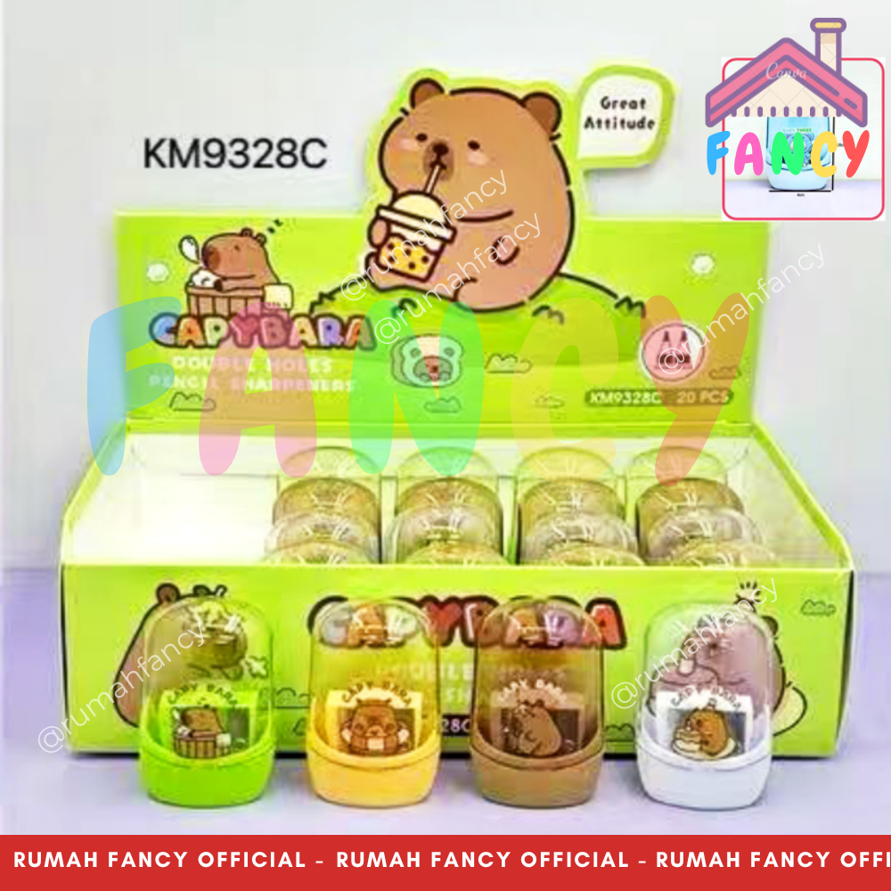 

[1 PAK / 20 PCS] Serutan Rautan 2 Lubang Boneka KM 9328 Three Baby / Kapibara / Stich / Hero Unik