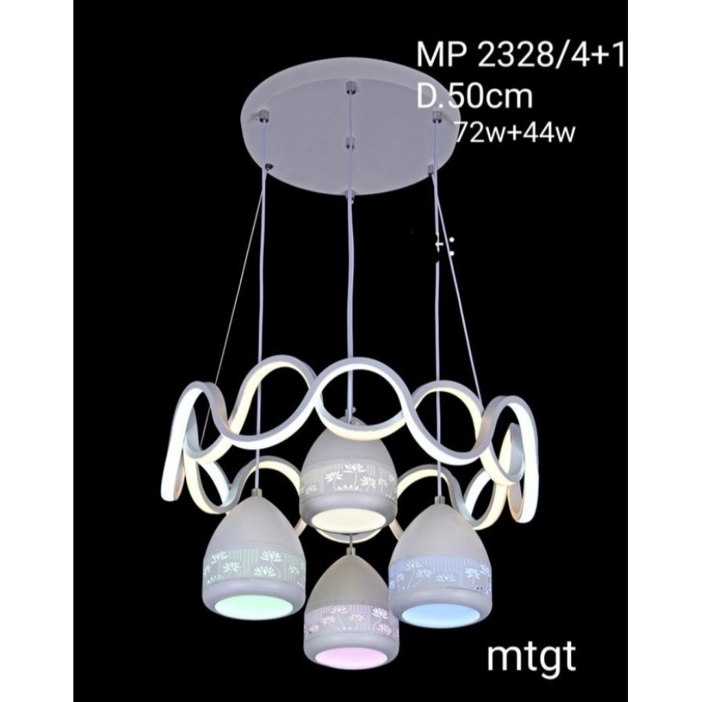 { GRADE A } Lampu Gantung Hias modern minimalis LED 4 Lamp Cup Wave Hias Mewah 2328