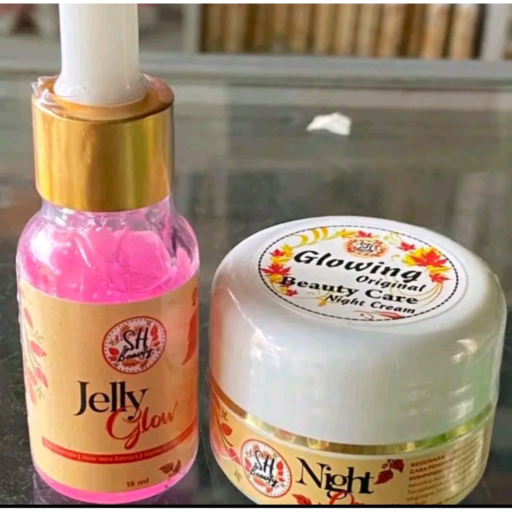 Cream glowing + serum jelly glow || sh beauty hilya ajeng original