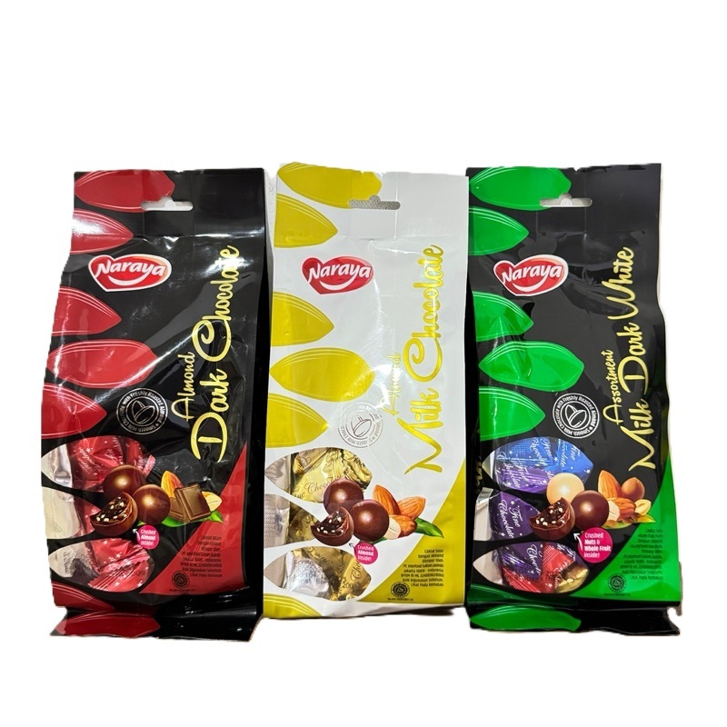 

[oddsolshop] pekanbaru/Naraya Cokelat Susu Kacang 300GR Dark Milk White Chocolate Almond Assortment