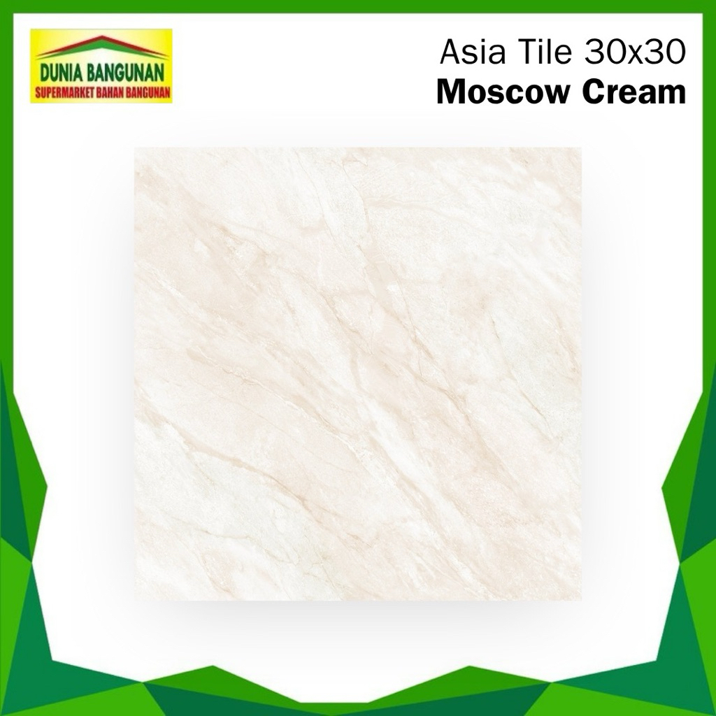 Keramik 30x30 Lantai Asia Tile Moscow Cream Keramik Lantai Marmer Cream/ Keramik Dinding