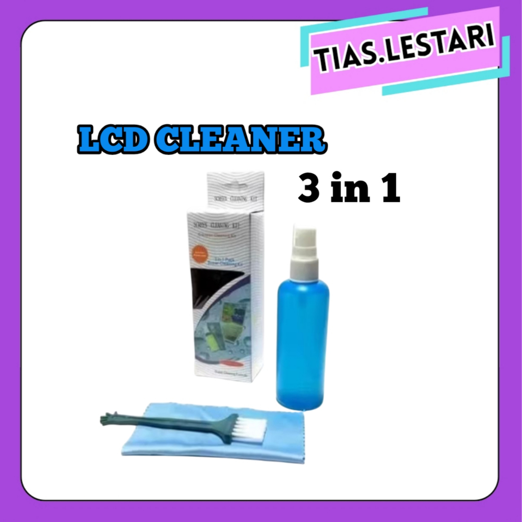 LCD cleaner Kit 3 in 1 - Pembersih Layar Laptop PC TV HP Monitor