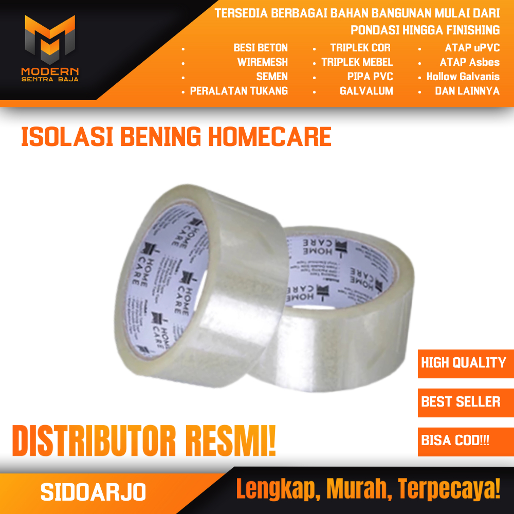 

Lakban Bening Putih Home Care 45 mm x 45 m Transparent Adhesive Tape