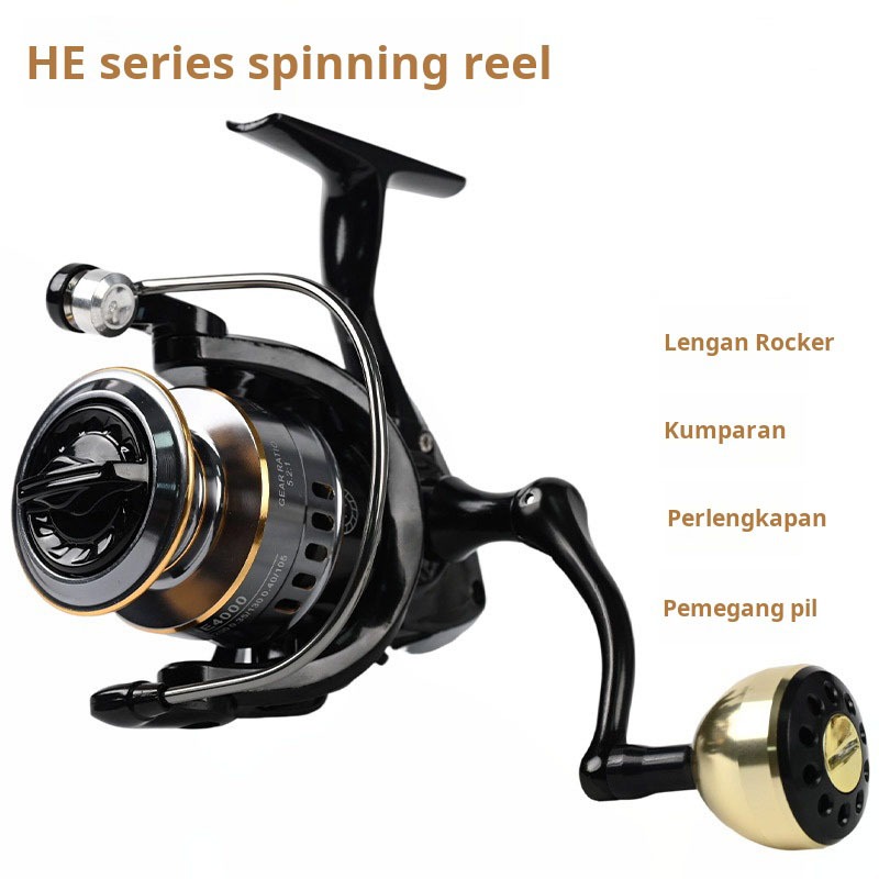Asli Besi Fishing Reel HE1000-7000 Spinning Casting Rod Reel, Mesin Pancing Reel Murah