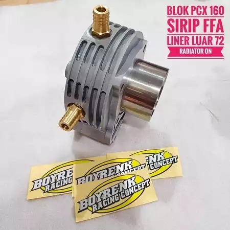 CYLINDER BLOK VARIO 160/PCX 160 FFA MODEL BILLET LINER LUAR 68|70|72-BOYRENK RACING