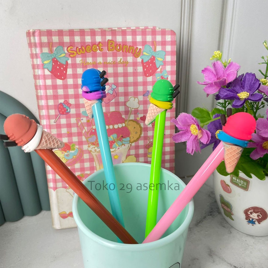 

PULPEN GEL ICE CREAM CONE PGK-1070 BOLPOIN LUCU ANAK ALAT TULIS KANTOR SEKOLAH MURAH TERMURAH COD