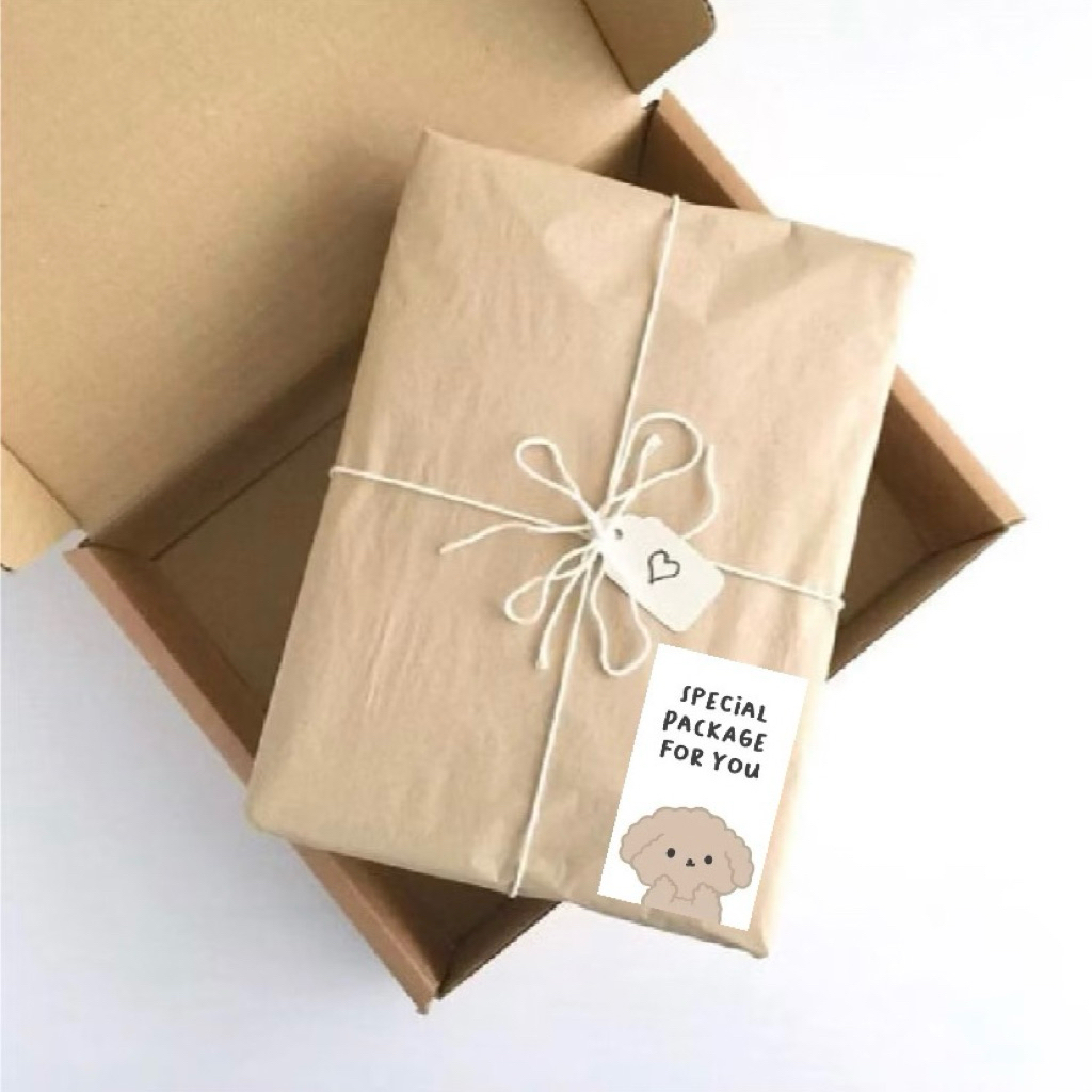 

Sticker Special Package For You Bubu Dudu Rabbit Bear Dog Duck Brown Pink Yellow Paket Thank You Seal Stickers