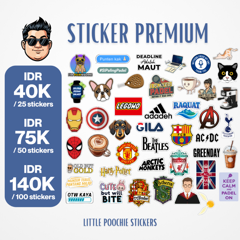 

[STIKER PREMIUM] Bundle 25/50/100 Pcs - Little Poochie Stickers (Stiker HP Laptop Tumbler Helm Murah Berkualitas)