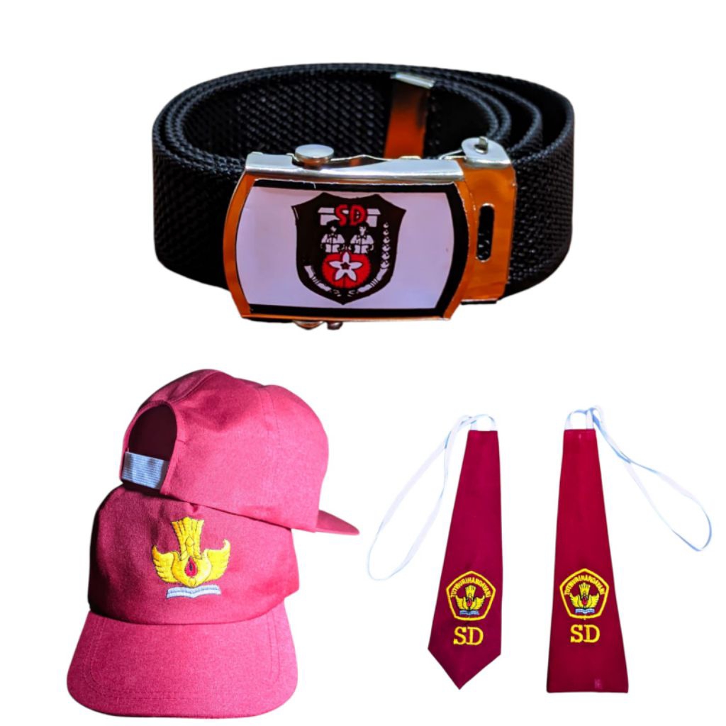 

PAKET HEMAT SET SEKOLAH SD TOPI DASI IKAT PINGGANG