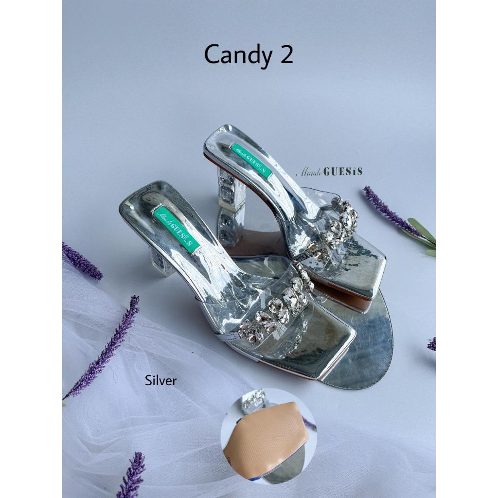 Maude Guesis Candy 2 Heels Tapak Tahu Kaca 7 Cm Shoes Wanita High High