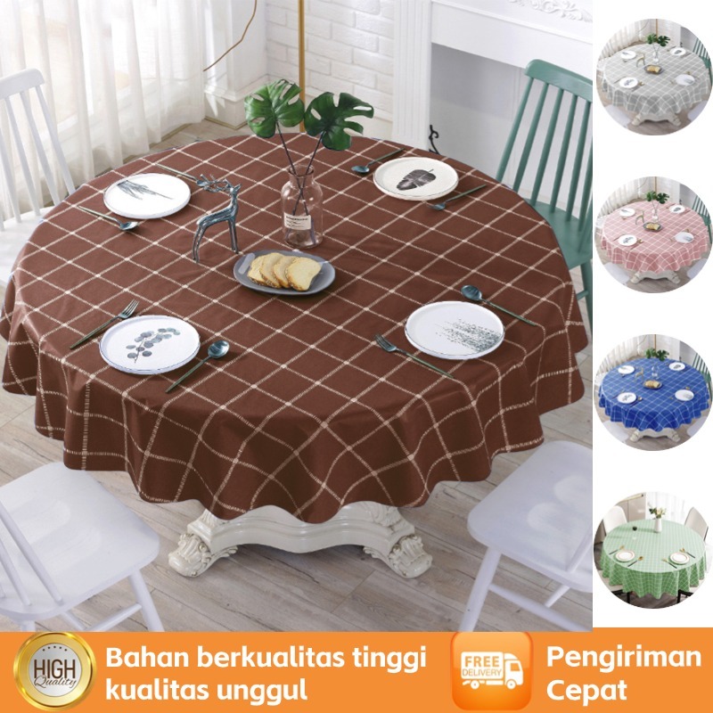 Taplak Meja Bentuk Bulat / Taplak Meja Diameter 152cm /Taplak Anti Minyak Air / Taplak Termurah