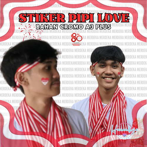

Stiker Pipi Motif Hati, bahan stiker Chromo l Kemerdekaan Indonesia 17 Agustus