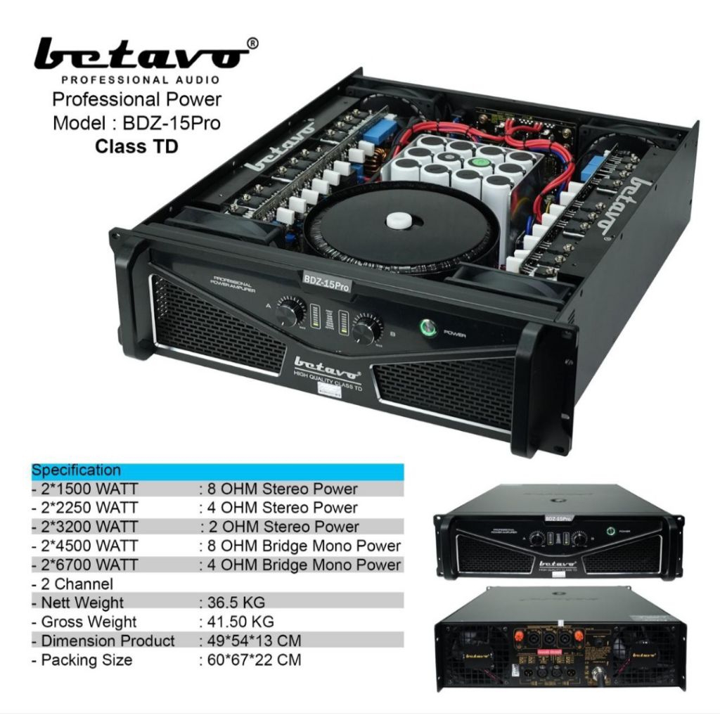 PROFESSIONAL POWER AUDIO BETAVO BDZ-15PRO BETAVO