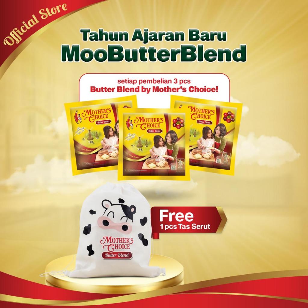 

Mother's Choice Butter Blend 200 gr x 3 Free Tas Serut Moo Series