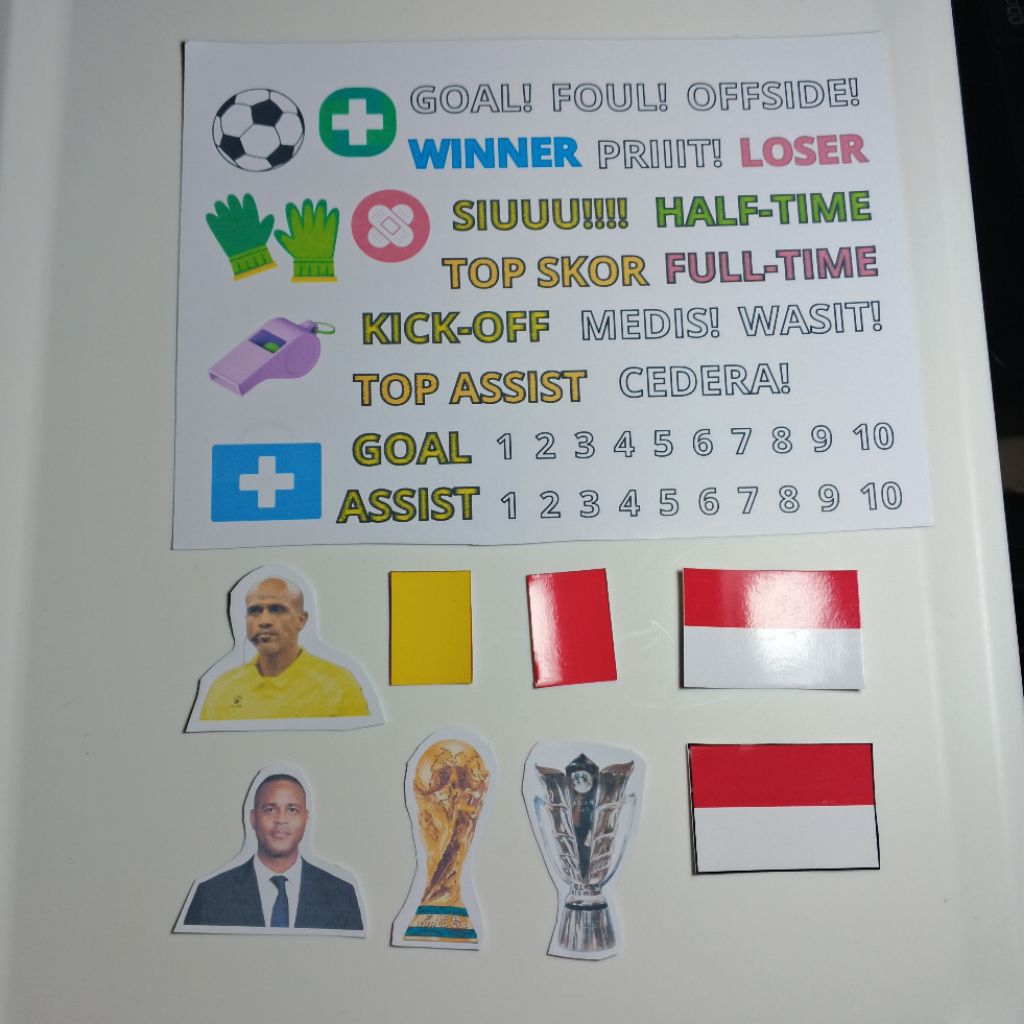 Dhafri DIY - Atribut untuk Mainan Sepak Bola Kertas - Seri Timnas Indonesia