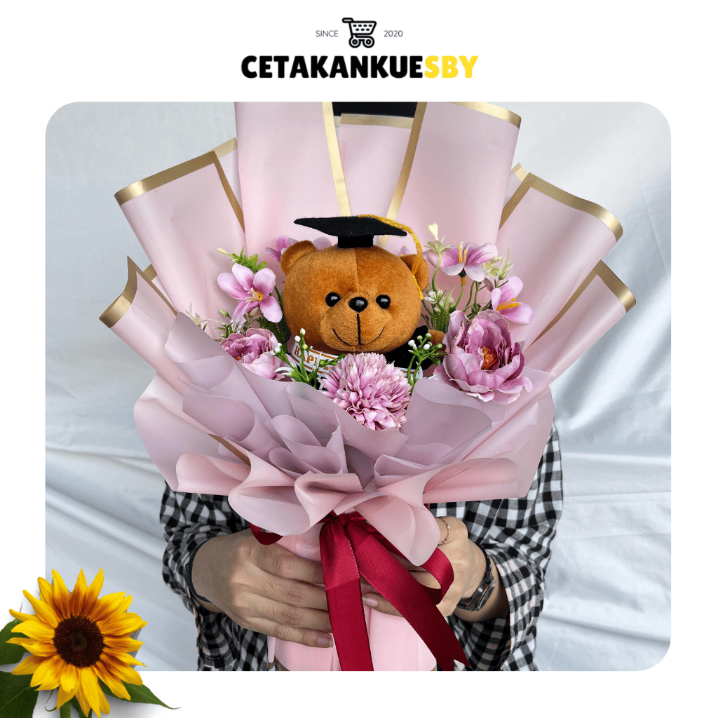 (CKS) BUKET BONEKA WISUDA / BUKET WISUDA / BUCKET BUNGA PALSU / BUCKET BONEKA BUNGA