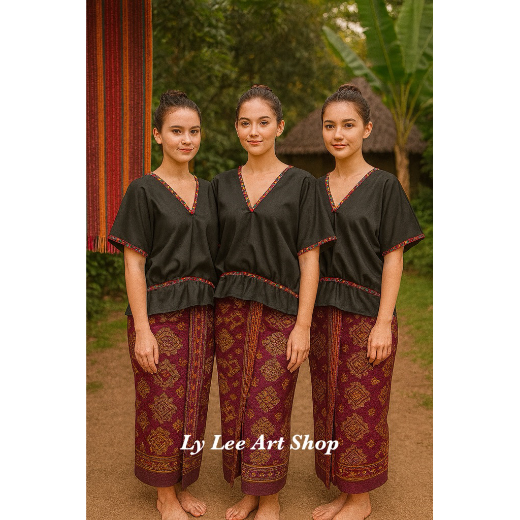 Baju  Adat Lambung Viral Sasak Lombok List Bunga