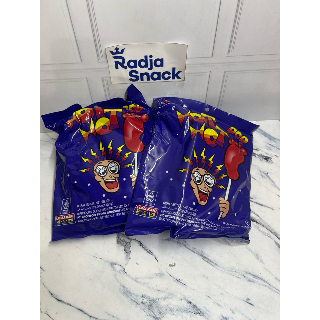 

permen kaki hot hot pop zak bag lollypop lolly rasa mangga bentuk kaki 25pcs