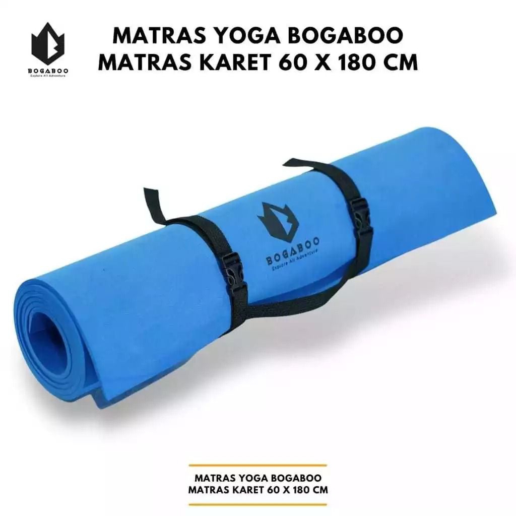 Matras Yoga tebal 5 mm merk BOGABOO - Matras kemping tebal - Matras Gym - Matras Karet 60 x 180cm