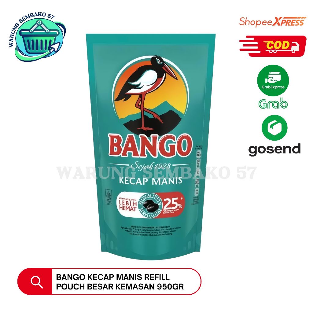 

Bango Kecap Manis Refill Pouch Besar Kemasan 950gr