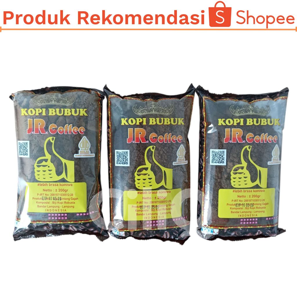

Kopi Jempol Bubuk JR Coffee 1kg Robusta Asli Pringsewu Lampung Murah (5 x 200gr)