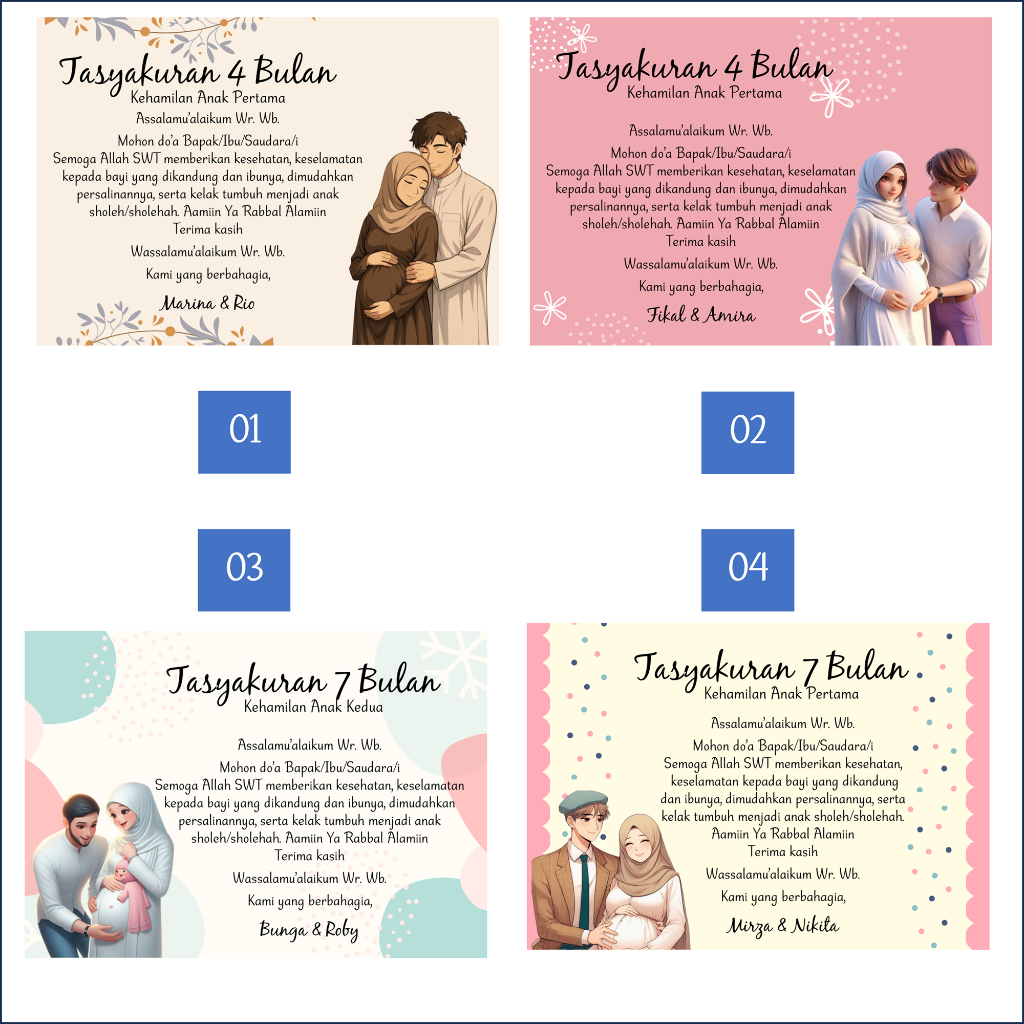 Stiker Tasyakuran Hamil, Syukuran 7 bulan, Syukuran 4 bulan, stiker tasyakuran, kartu hamil