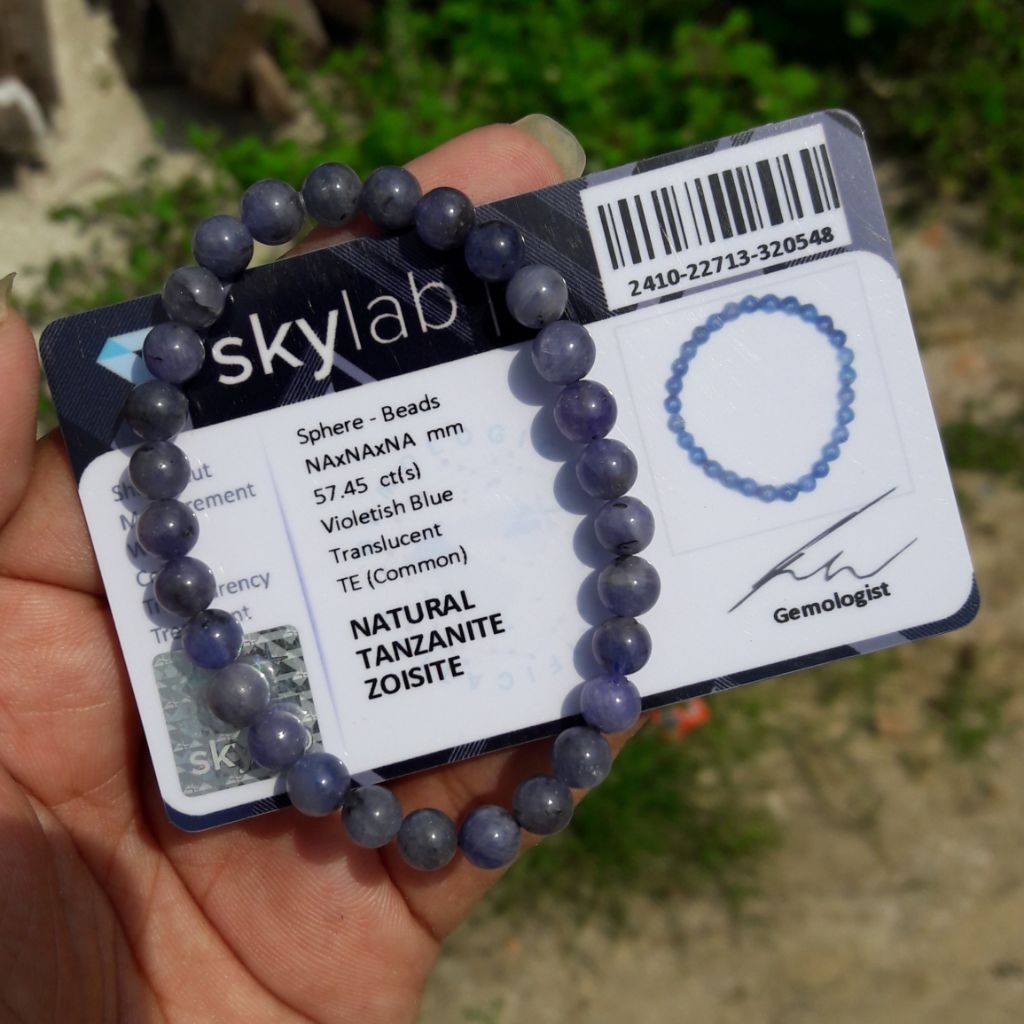 Gelang Batu Natural Tanzanite Zoisite Include Certificate Memo