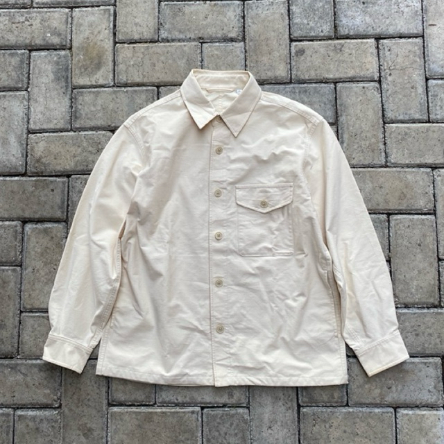 UNIQLO CREAM OVERSHIRT WORK JACKET