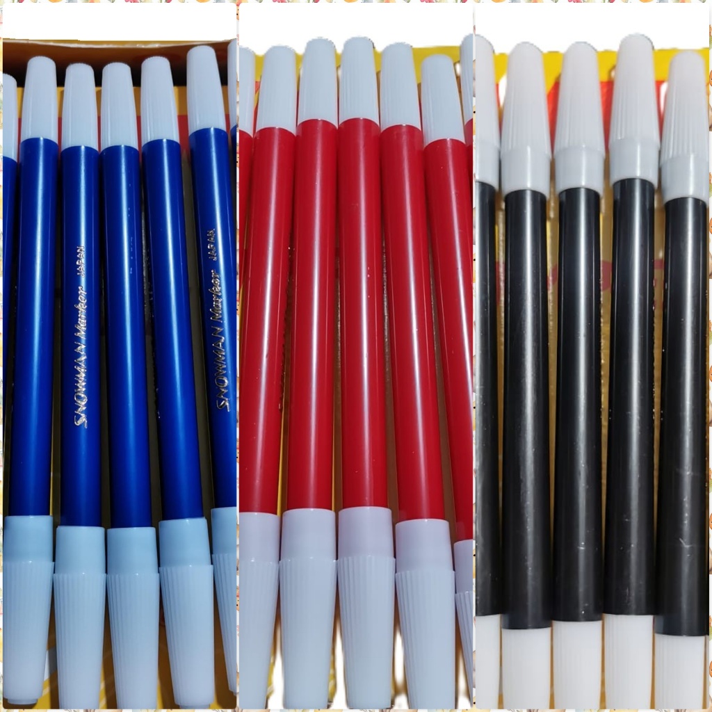 

Spidol Snowman Kecil / Marker Pencil Type Permanent PW-1A Hitam Biru Merah