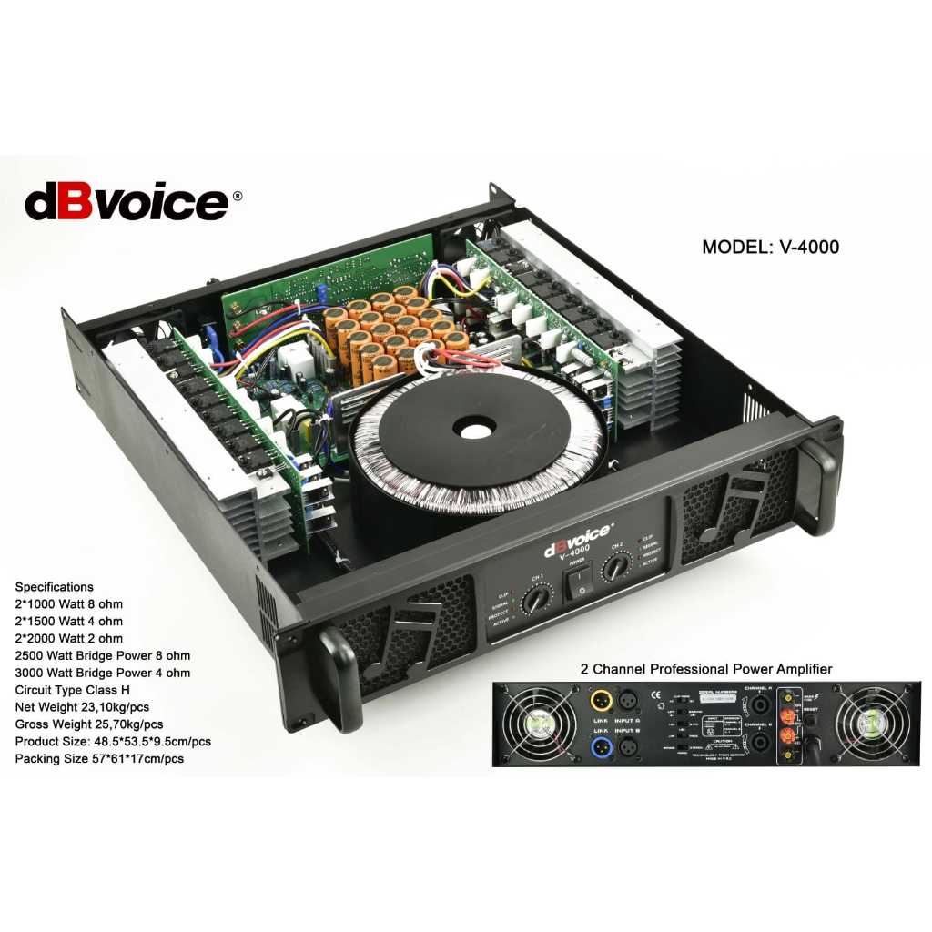 V-4000 POWER AMPLIFIER CLASS H DBVOICE ORIGINAL / POWER AMPLIFIER CLASS H