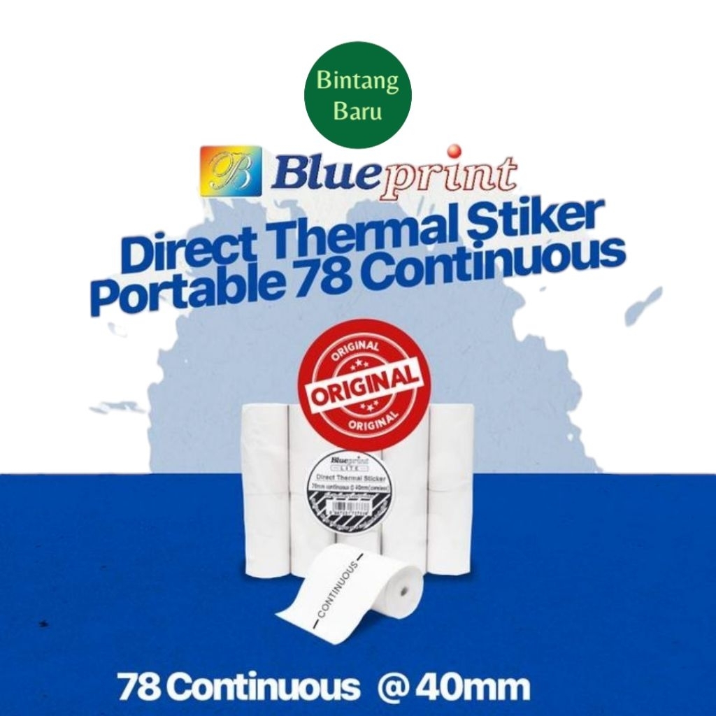 

Direct Thermal stiker Label portable Blueprint 78 Continuous