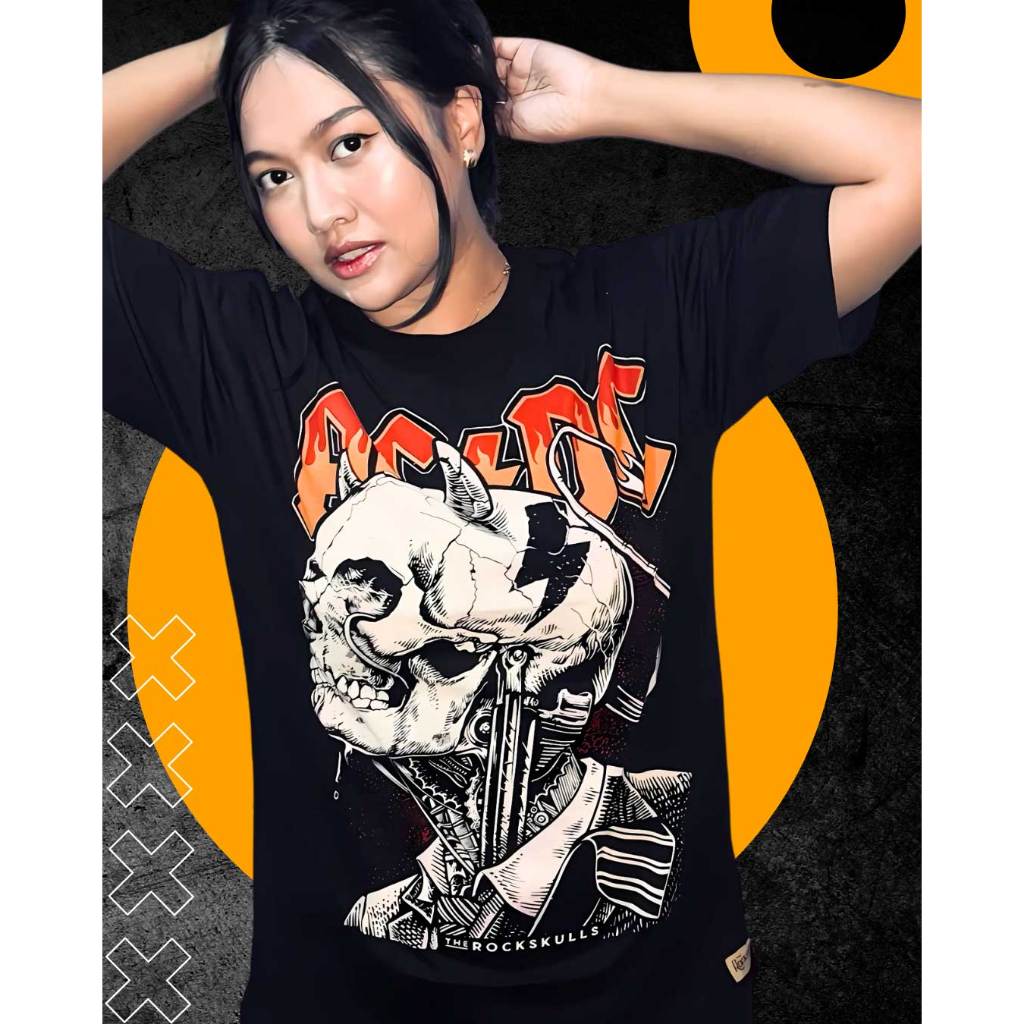 RockSkulls T-Shirt - AC/DC Rockstar Series - Kaos Pria Wanita