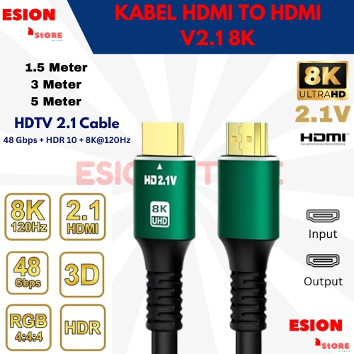 HDMI 8K 3 METER / KABEL HDMI 3METER 8K 60Hz / KABEL HDMI TO HDMI 8K 3 METER / HDMI KABEL 8K Cable HD