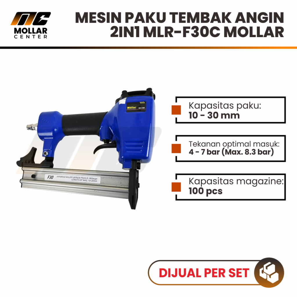 

Mesin Alat Staples Tembak Angin Kompresor AIR STAPLER - MOLLAR