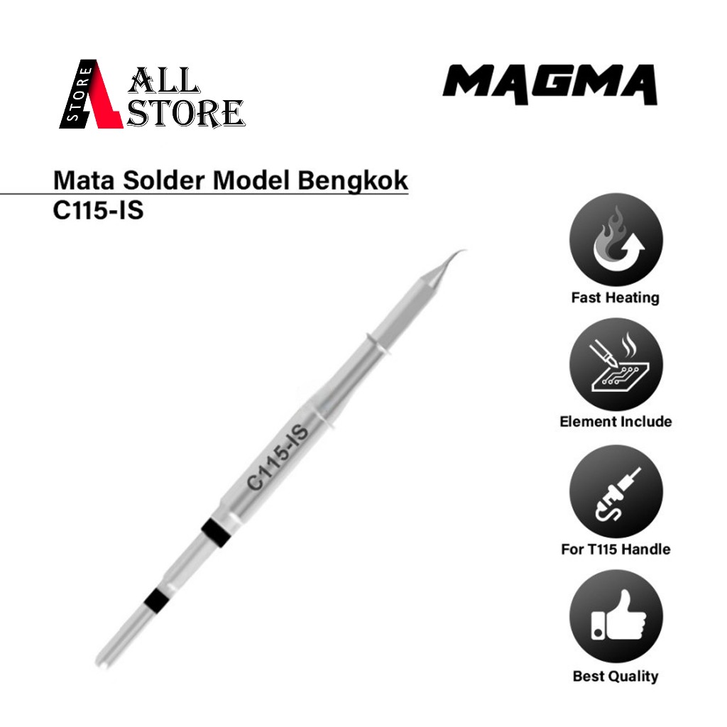 Mata Solder Bengkok MAGMA C115-IS - Mata Solder Model Runcing Bengkok - Mata Solder Station Type T11