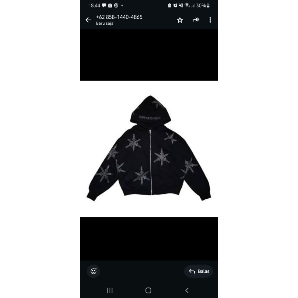 dirty bussines hoodie sz L