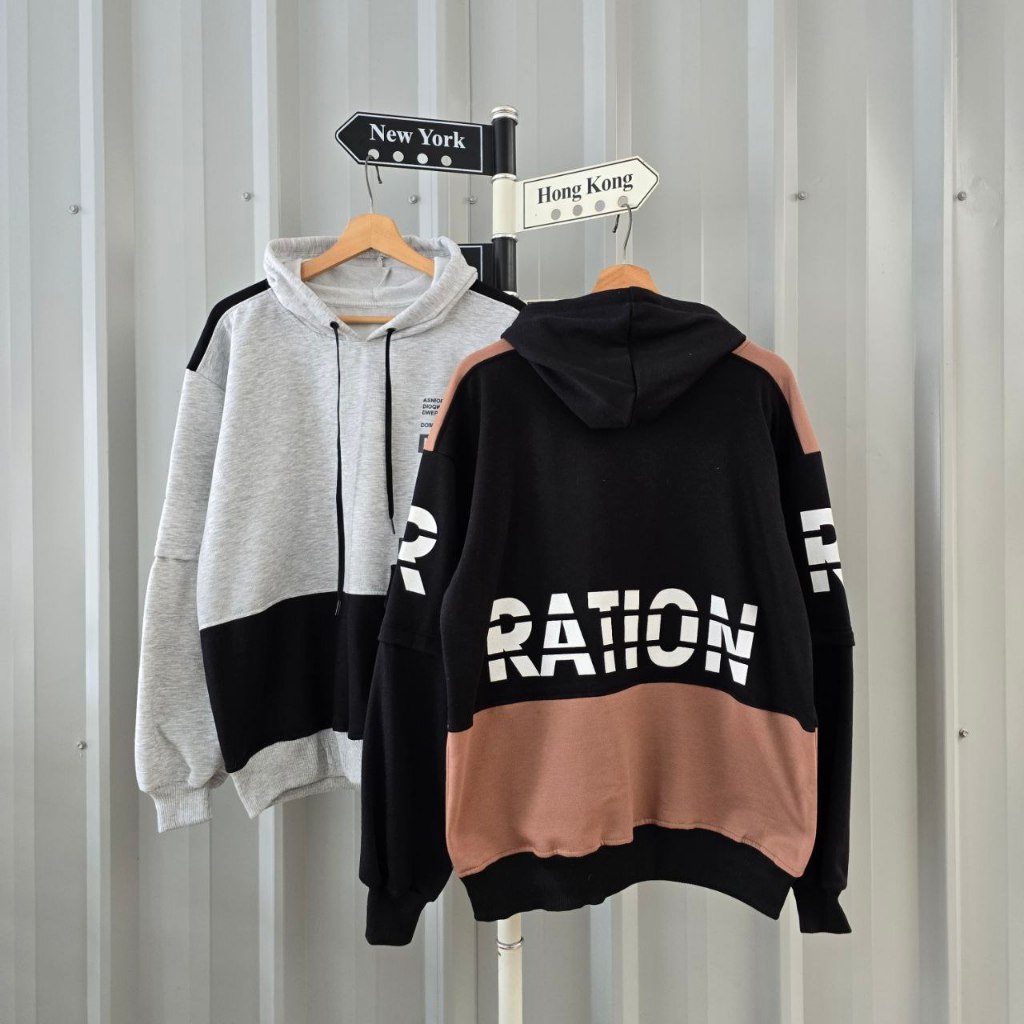 ( isi 2 pcs) Terbaru jaket hoodie URBAN RATION HOODIE / Jaket couple pasangan terbaru / sweater coup
