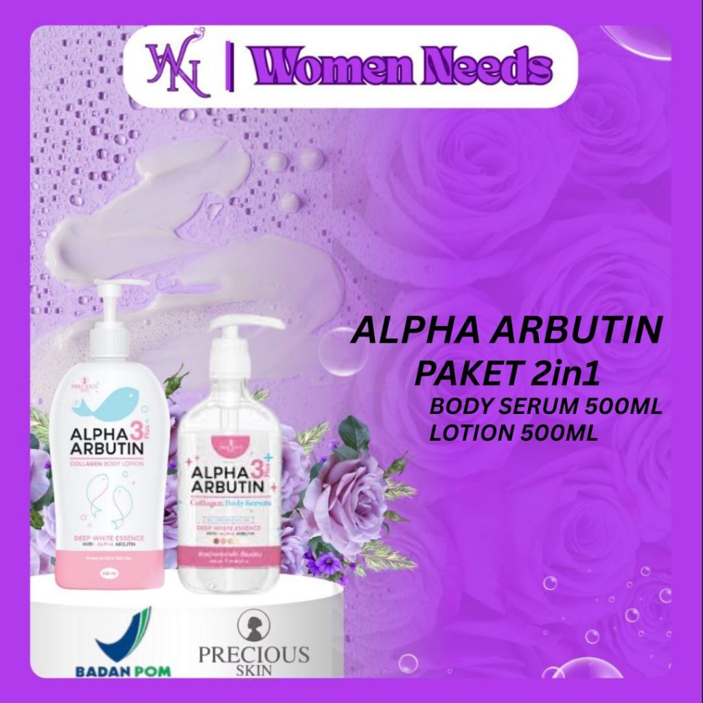 Alpha Arbutin 3+ Paket 2 In 1 Body Serum Booster Set / Precious Skin Thailand  / Body Lotion / Lotio